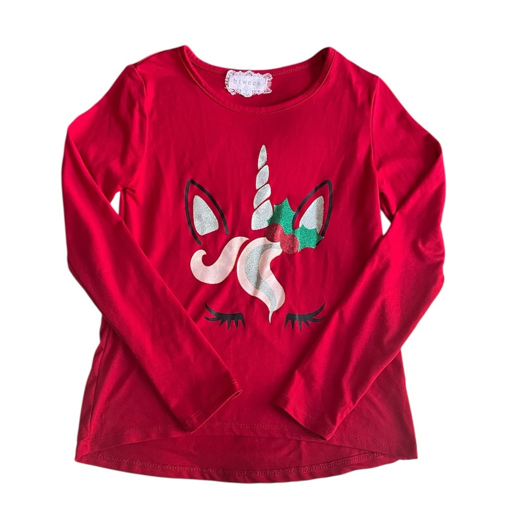 btween Red Unicorn Long Sleeve Tee